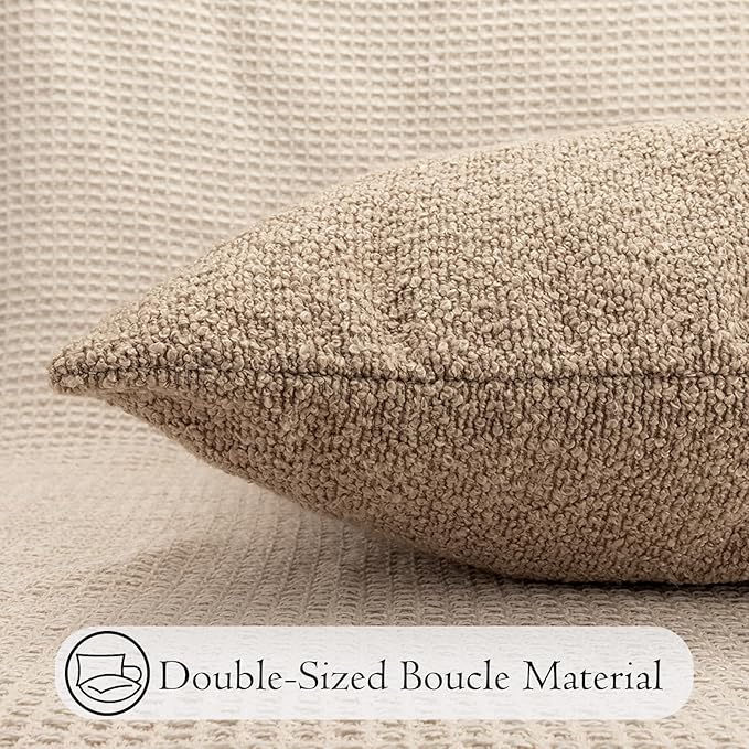 20x54 inch Neutral Boucle Body Pillow Cover, Camel Long Pillow Cover Cozy Soft Cushion Case for Couch Sofa Bed Living Room Home Decor, Pack of 1 (Cover Only)