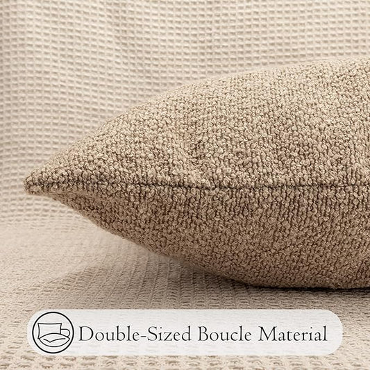 20x54 inch Neutral Boucle Body Pillow Cover, Camel Long Pillow Cover Cozy Soft Cushion Case for Couch Sofa Bed Living Room Home Decor, Pack of 1 (Cover Only)