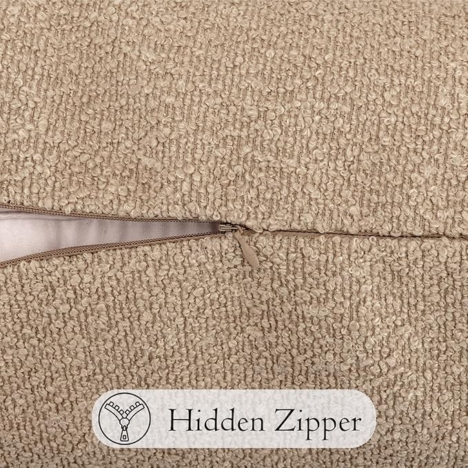 20x54 inch Neutral Boucle Body Pillow Cover, Camel Long Pillow Cover Cozy Soft Cushion Case for Couch Sofa Bed Living Room Home Decor, Pack of 1 (Cover Only)